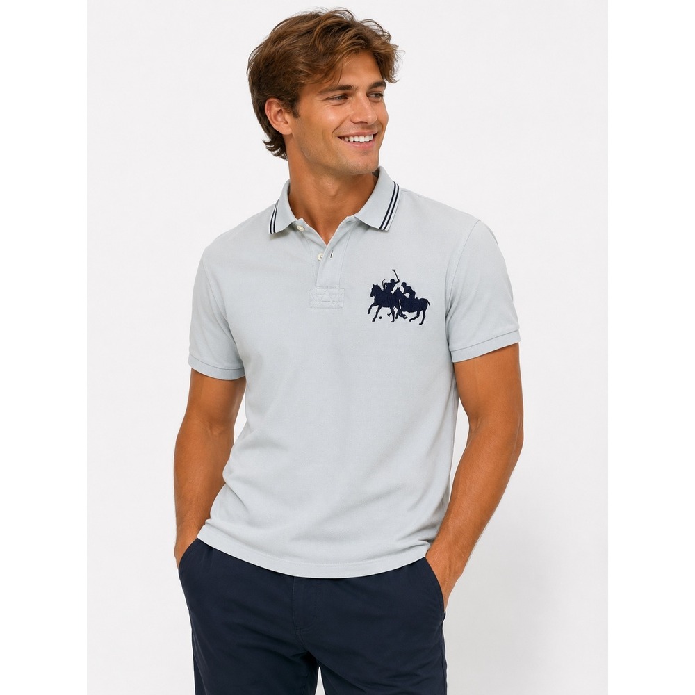 Polo Ralph Lauren Mens XL Light Blue Big Pony Custom Fit Short Sleeve Polo Shirt